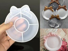Molde silicona platito con moño 